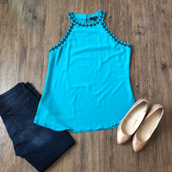 The Limited Tops - The Limited Embroidered Blue Top in size L